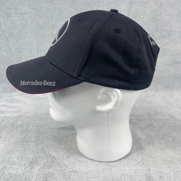 Mercedes Benz Baseball Cap Strap Back Adjustable Black Embroidered One Size - Picture 10 of 11